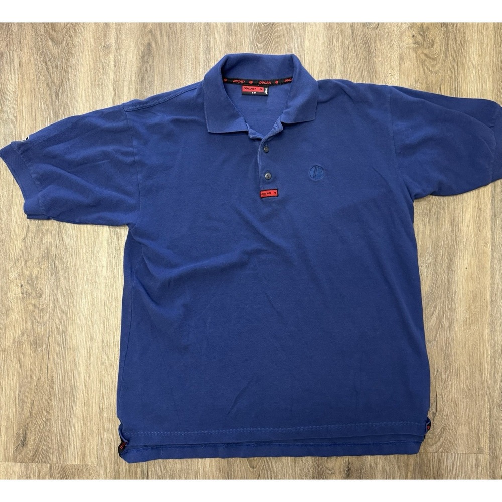 Vintage Ducati Polo‎ Shirt Made in Italy Blue Mens Large XXL Tag